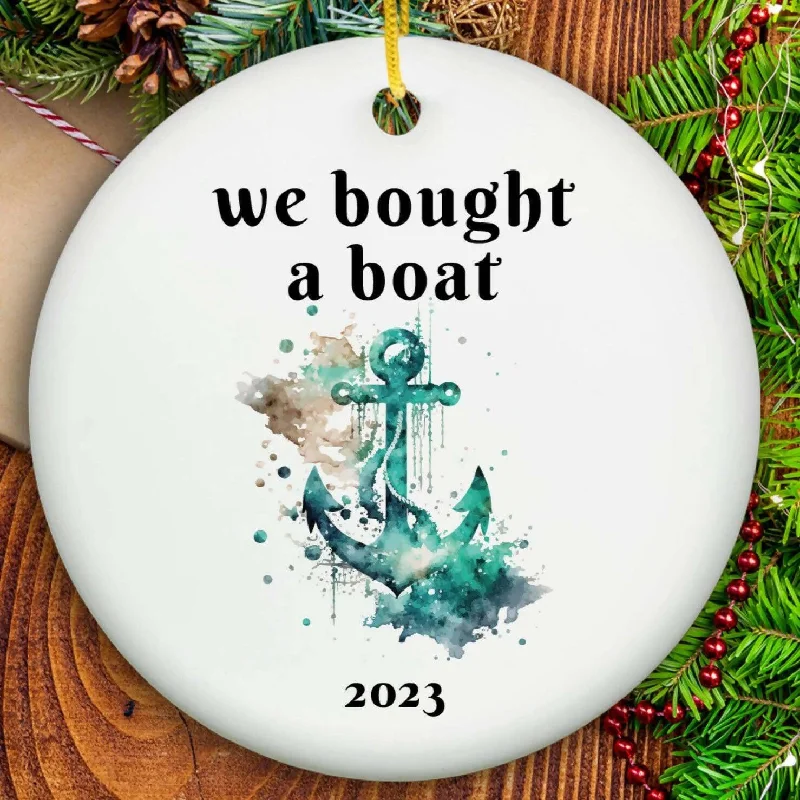 Christmas Movie Night Bought a Boat Ornament - Ceramic
