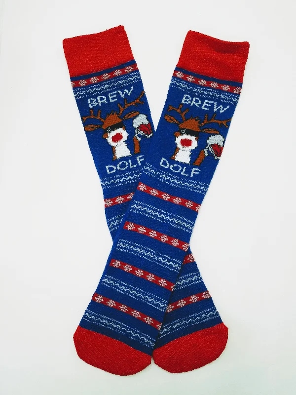 Christmas Festive Snowmen Brew Dolf Beer Crew Socks