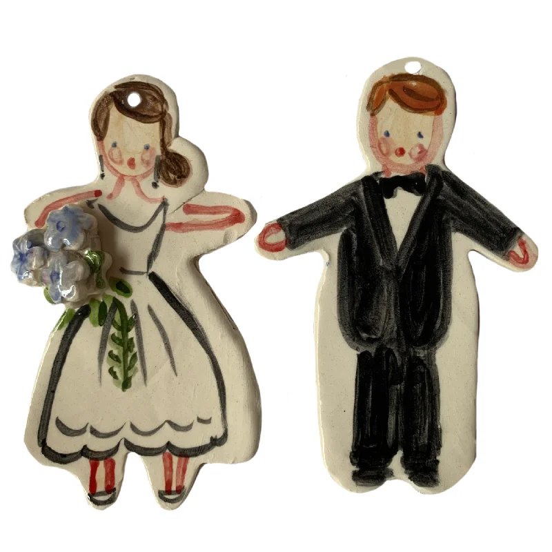 Christmas Wonderland Bride and Groom Ornament set