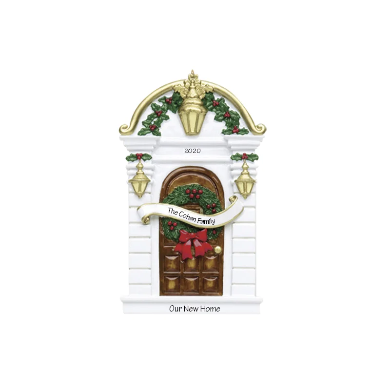 Christmas Party Brown Door Personalized Ornament