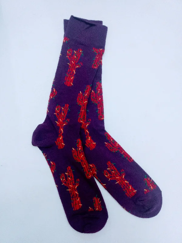 Christmas Glittering Snowy Roofs Christmas Lights Cactus Crew Socks