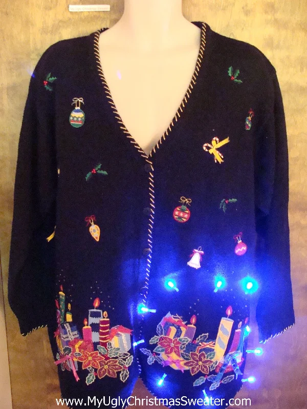Christmas Cozy Handmade Decorations Candles and Floating Stuff Light Up Ugly Xmas Sweater Christmas Cozy Handmade Decorations Candles and Floating Stuff Light Up Ugly Xmas Sweater