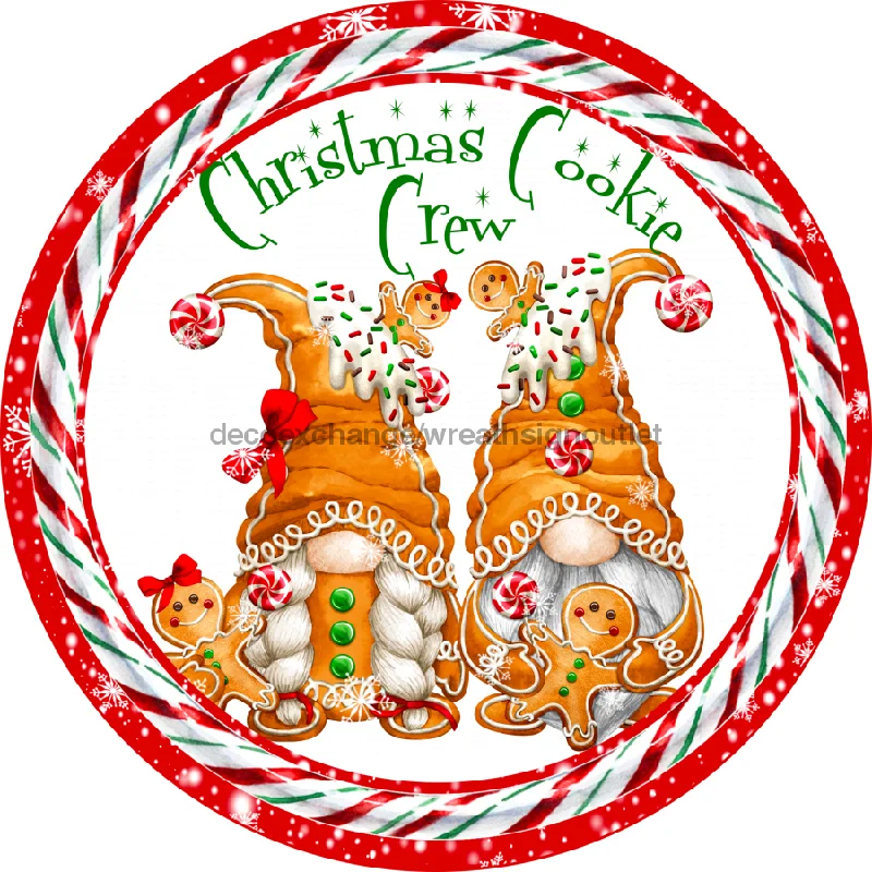 Snowy Christmas Candy Christmas Sign, Gnome Sign, 10" Round,  VINYL-DECOE-669, Sign For Wreath, 10" Vinyl Round