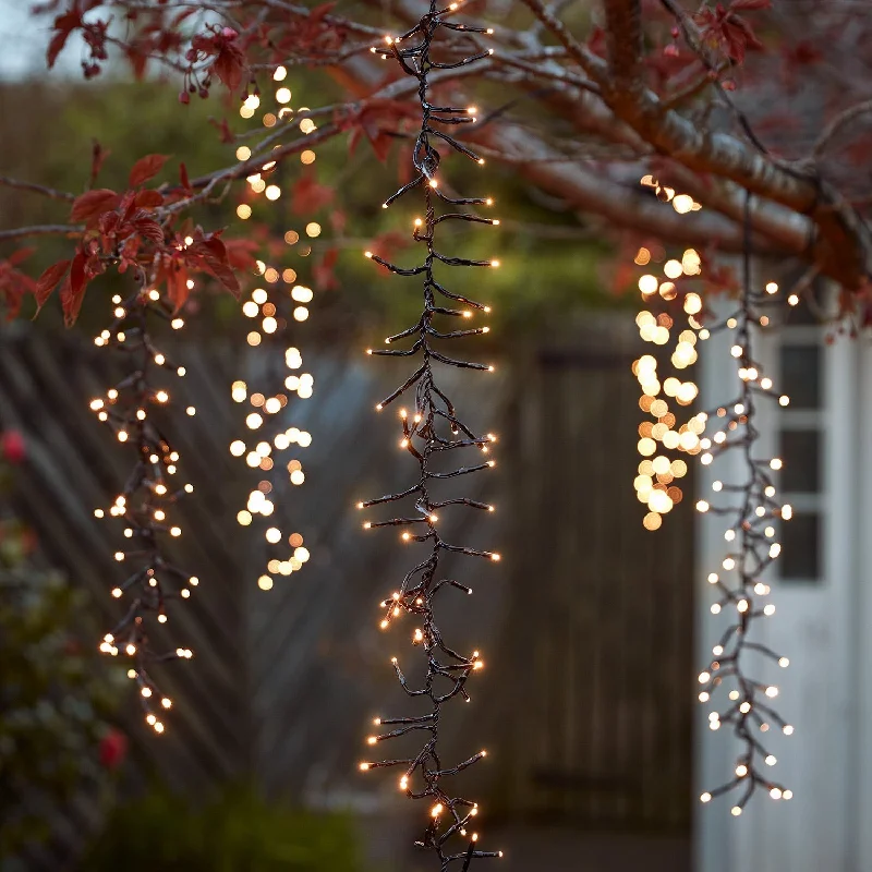 Christmas Icy Wonderland 6 Warm White Cascading LED Cluster Lights