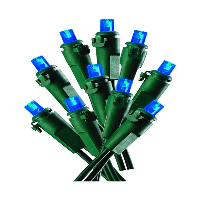 Christmas Eve Celebrations Blue LED Micro Light Set Blue 24.75 in. 100 lights
