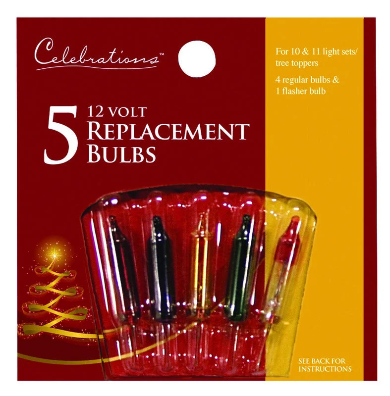 Festive Season Celebrations Incandescent Mini Multicolored 5 ct Replacement Christmas Light Bulbs