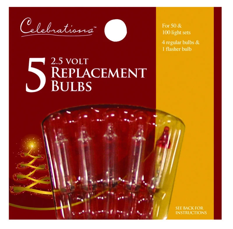 Christmas Pajamas Celebrations Mini Incandescent Replacement Bulb Clear 5 lights (Pack of 25)