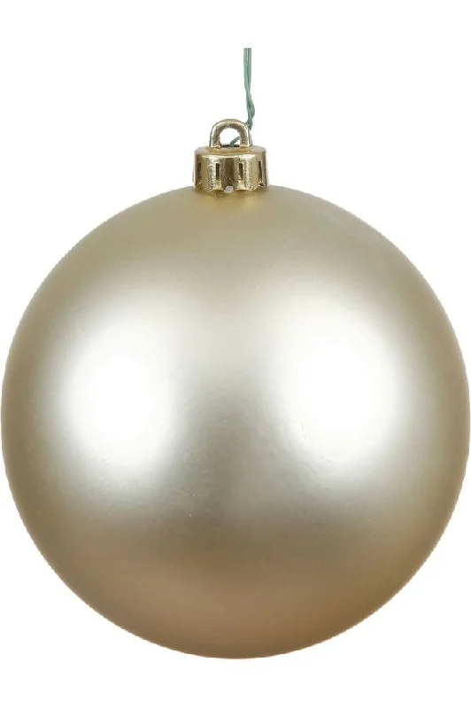 Christmas Movie Night Champagne Matte Ball Ornaments (6 pack)