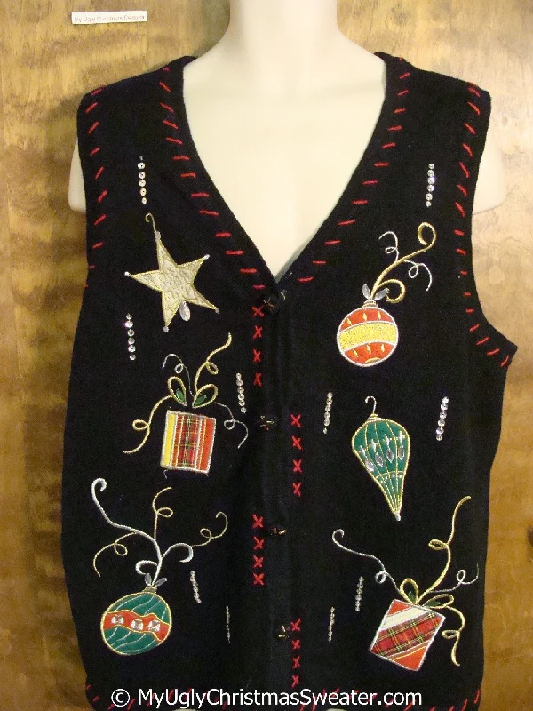 Christmas Tree Decorations Cheap Christmas Sweater Vest with Ornaments