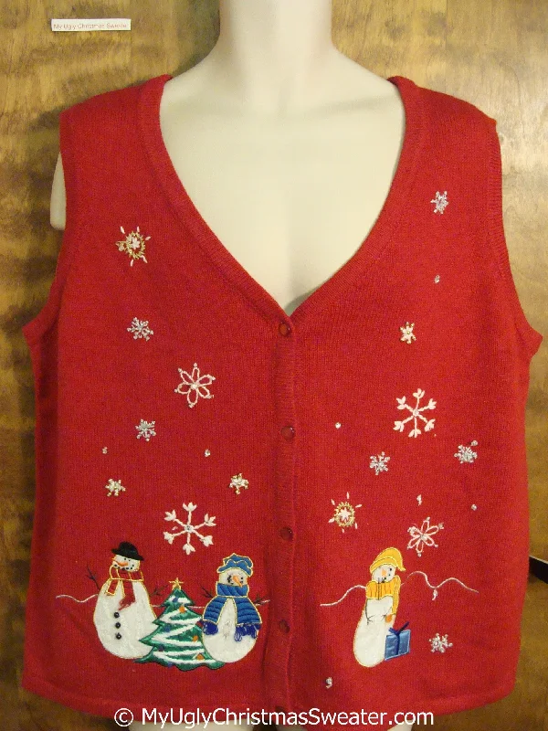 Christmas Caroling Cheap Christmas Sweater Vest with Snowmen