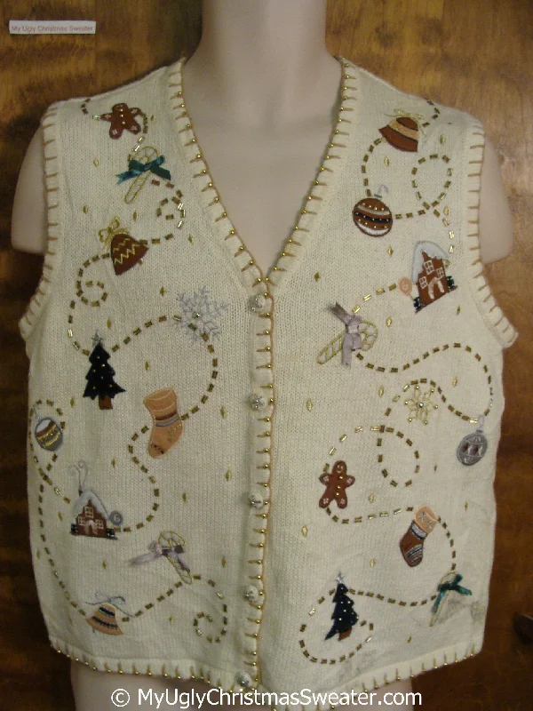 Holiday Cheer Cheap Christmas Sweater Vest with Some Marks