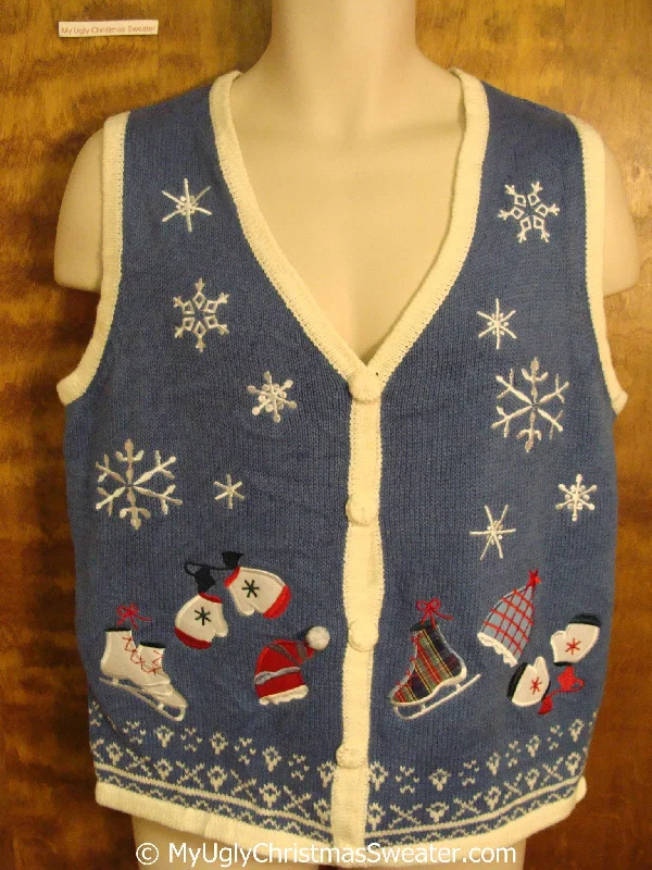Christmas Enchanted Night Sky Cheap Cute Blue Christmas Sweater Vest