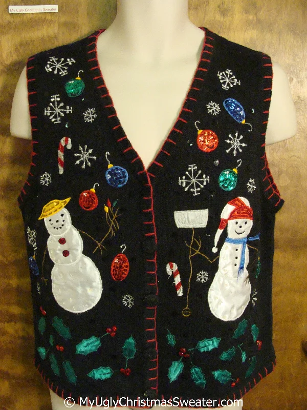 Christmas Traditions Cheap Cute Snowmen Colorful Christmas Sweater Vest