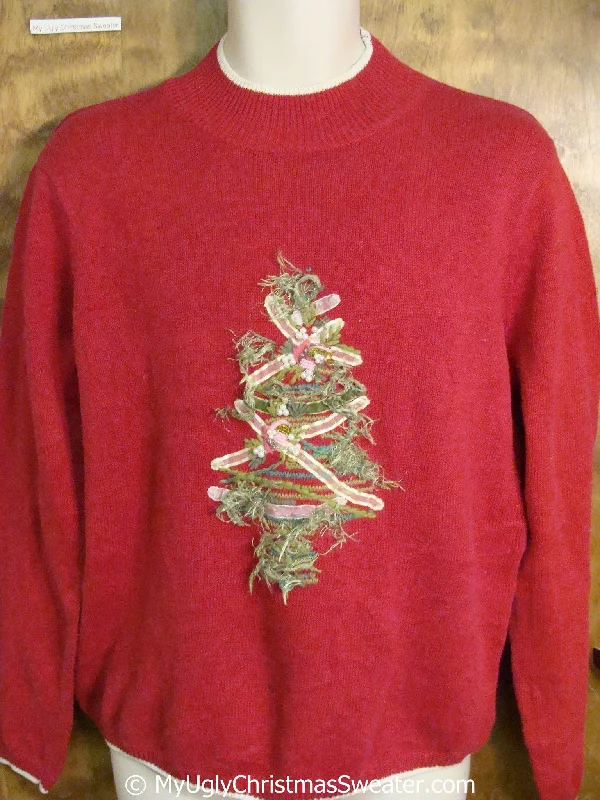 Christmas Warming Cocoa Sips Cheap Ugly Christmas Sweater Pullover with a Fuzzy Tree Christmas Warming Cocoa Sips Cheap Ugly Christmas Sweater Pullover with a Fuzzy Tree