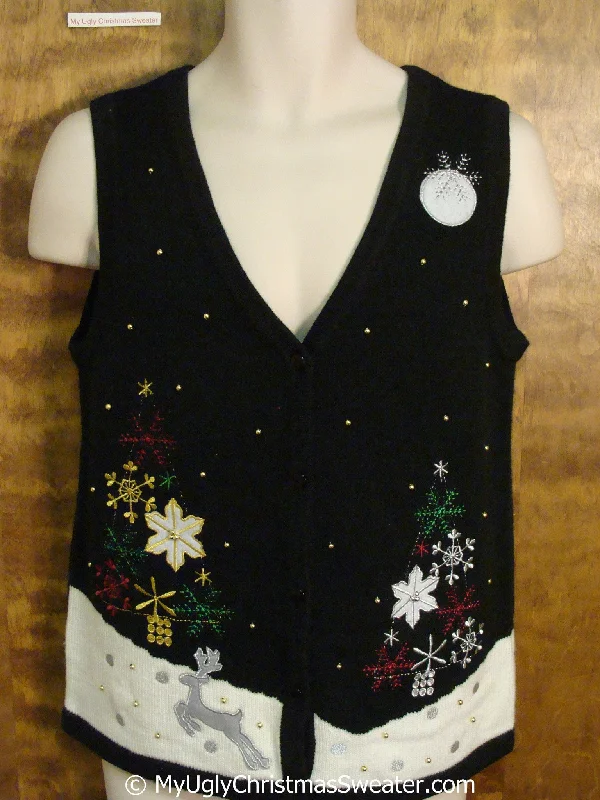 Christmas Family Traditions Cheap Winter Wonderland with Reindeer Christmas Sweater Vest