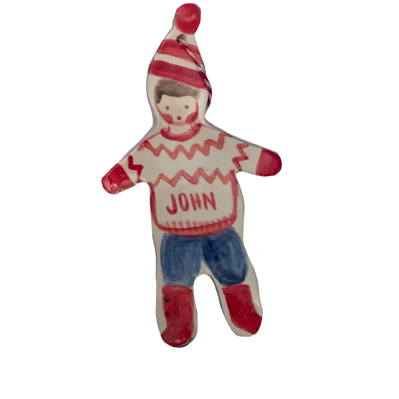 Christmas Wrapped With Love Christmas Boy ornament - red