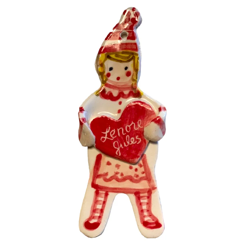 Christmas Holiday Gathering Christmas Girl Ornament - Red Heart