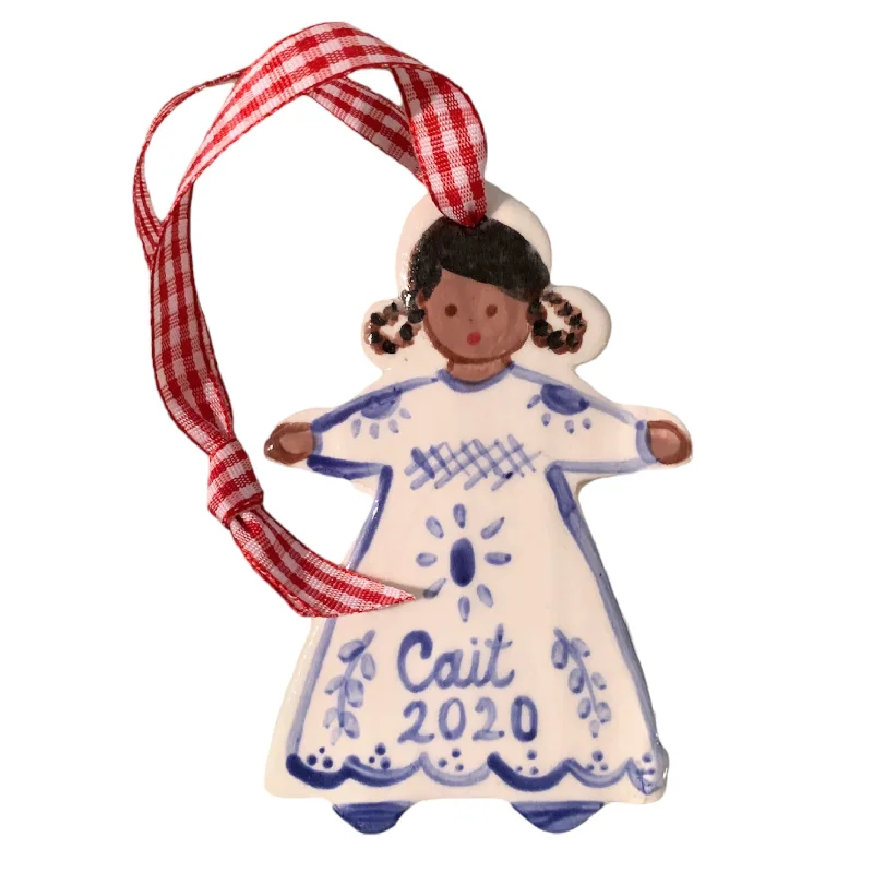 Christmas Twinkling Star Lights Christmas Ornament - Blue Dress Girl