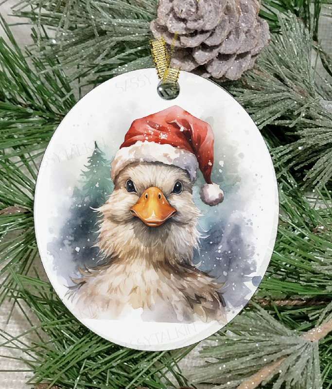 Christmas Presents Christmas Ornament, Christmas, Farm Animal, Duck, Frosted Acrylic