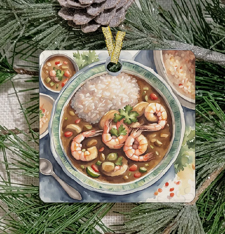 Christmas Bells Christmas Ornament, Louisiana, Frosted Acrylic, Gumbo