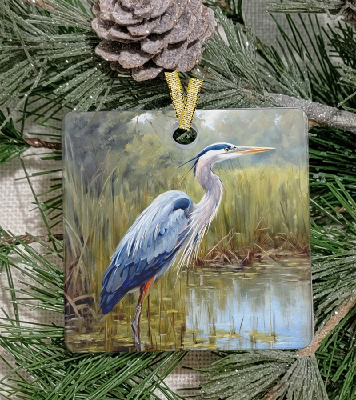 Christmas Ornaments Christmas Ornament, Louisiana, Frosted Acrylic, Blue Heron