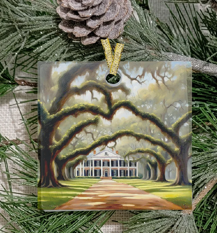 Christmas Day Christmas Ornament, Louisiana, Frosted Acrylic, Oak Alley Plantation
