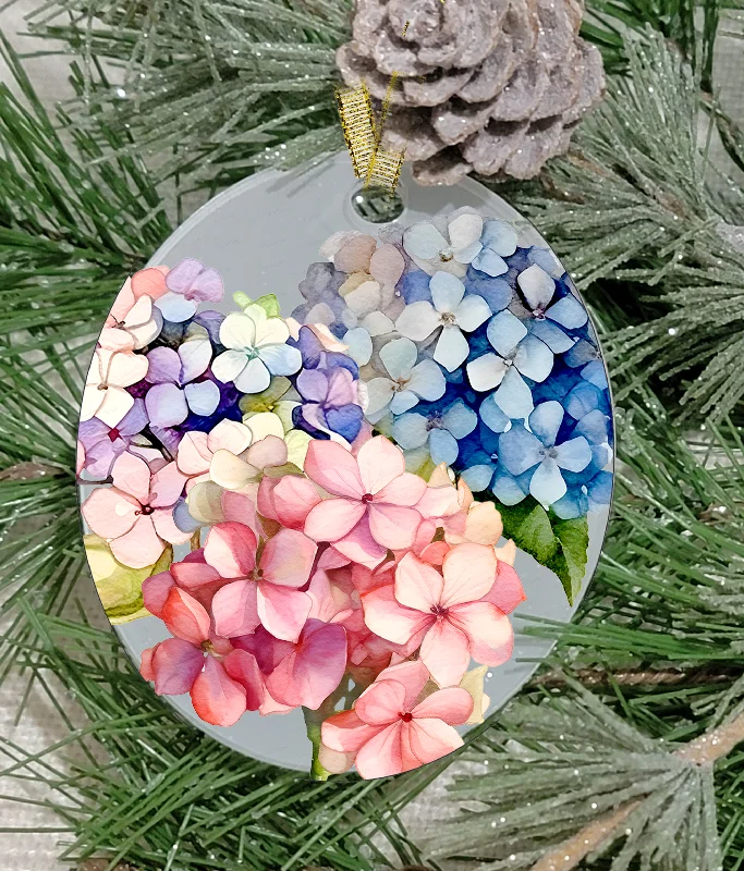 Christmas Wishes Christmas Ornament, Flower, Hydrangea, Frosted Acrylic