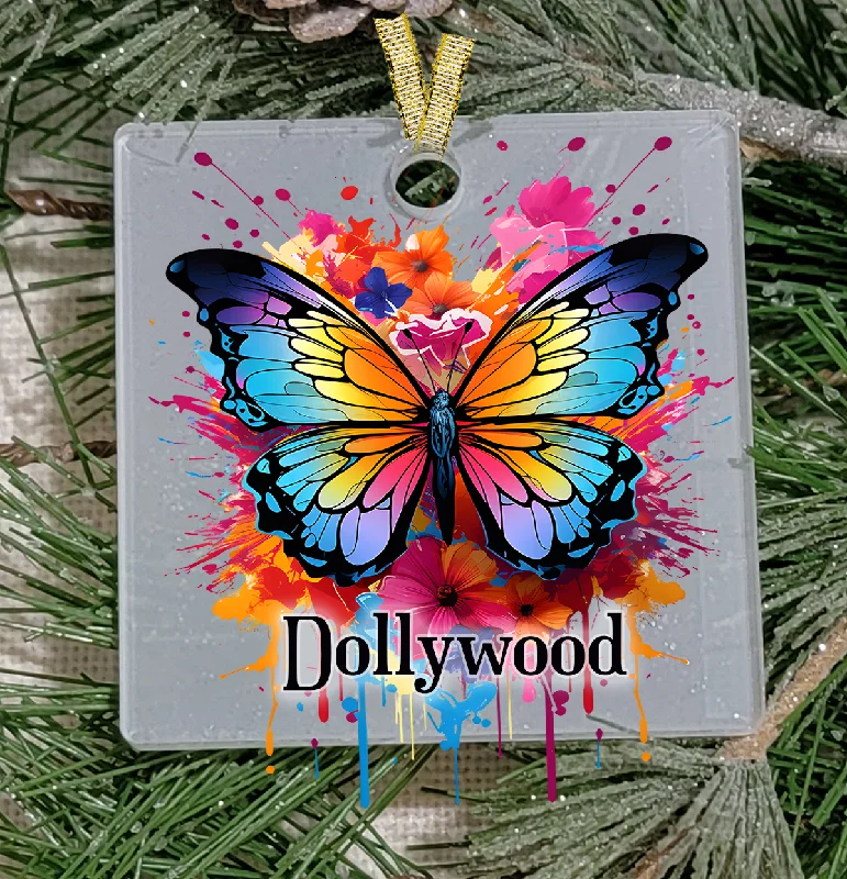 Christmas Icy Wonderland Christmas Ornament, Bug, Butterfly, Bright, Frosted Acrylic, name drop available