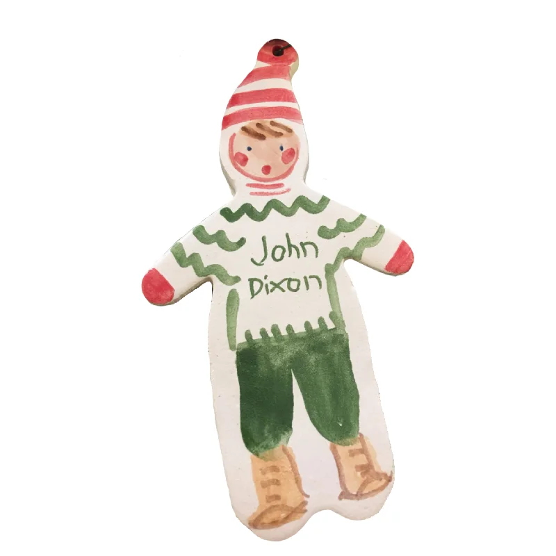Christmas Holiday Fun Christmas Boy Ornament - green