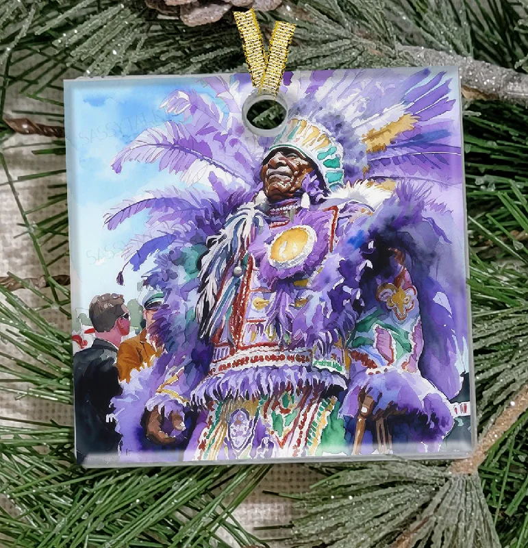 Christmas Cookies Christmas Ornament, New Orleans, Frosted Acrylic, Purple Mardi Gras Indian Christmas Cookies Christmas Ornament, New Orleans, Frosted Acrylic, Purple Mardi Gras Indian