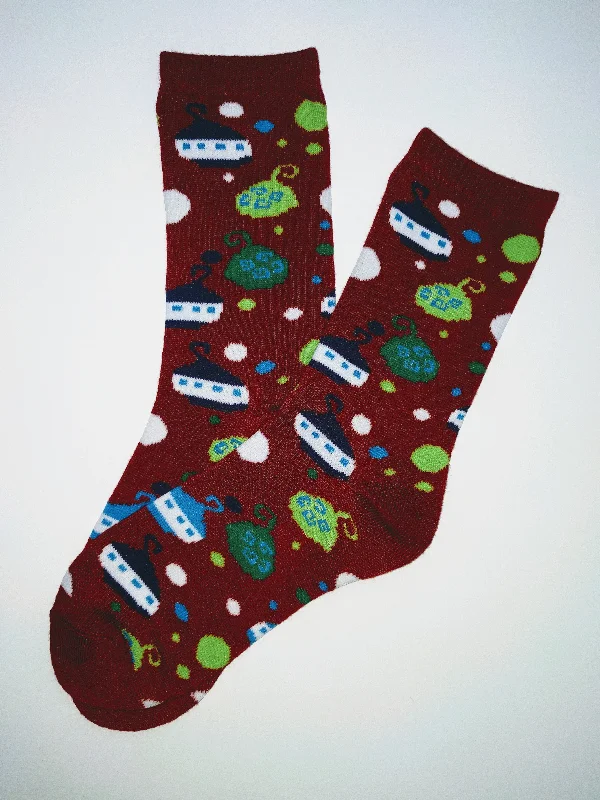 Christmas Family Holiday Movie Night Christmas Ornaments Red Crew Socks