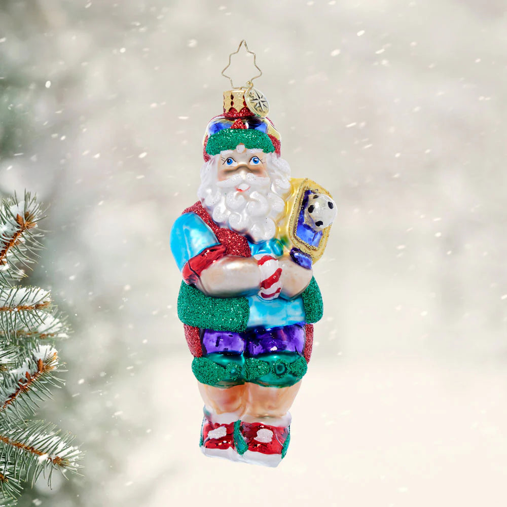Snowy Christmas Christopher Radko – Ornament - Pickleball Pro Santa