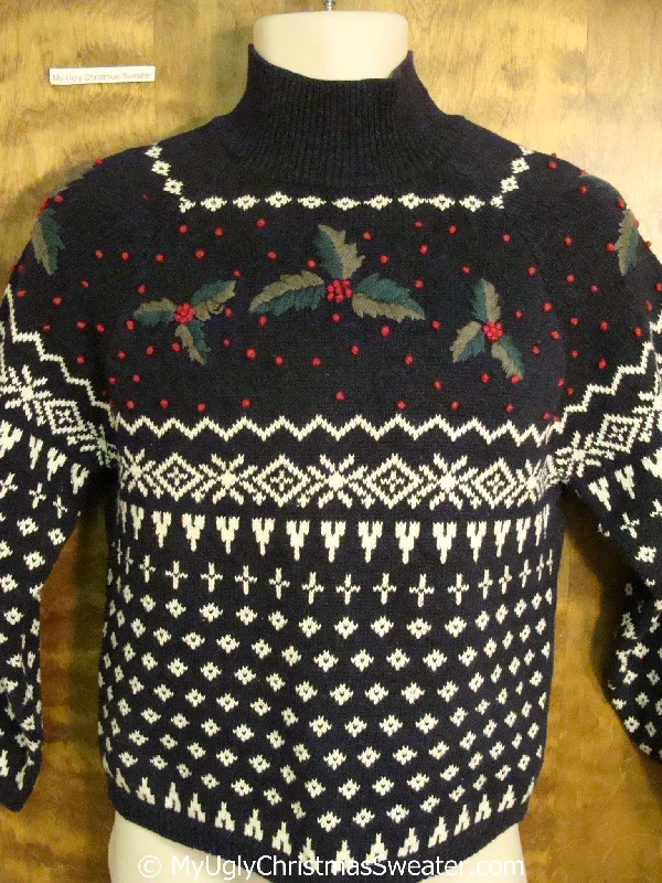 Christmas Glittery Star Decor Classic 80s Nordic Ugly Christmas Sweater Pullover