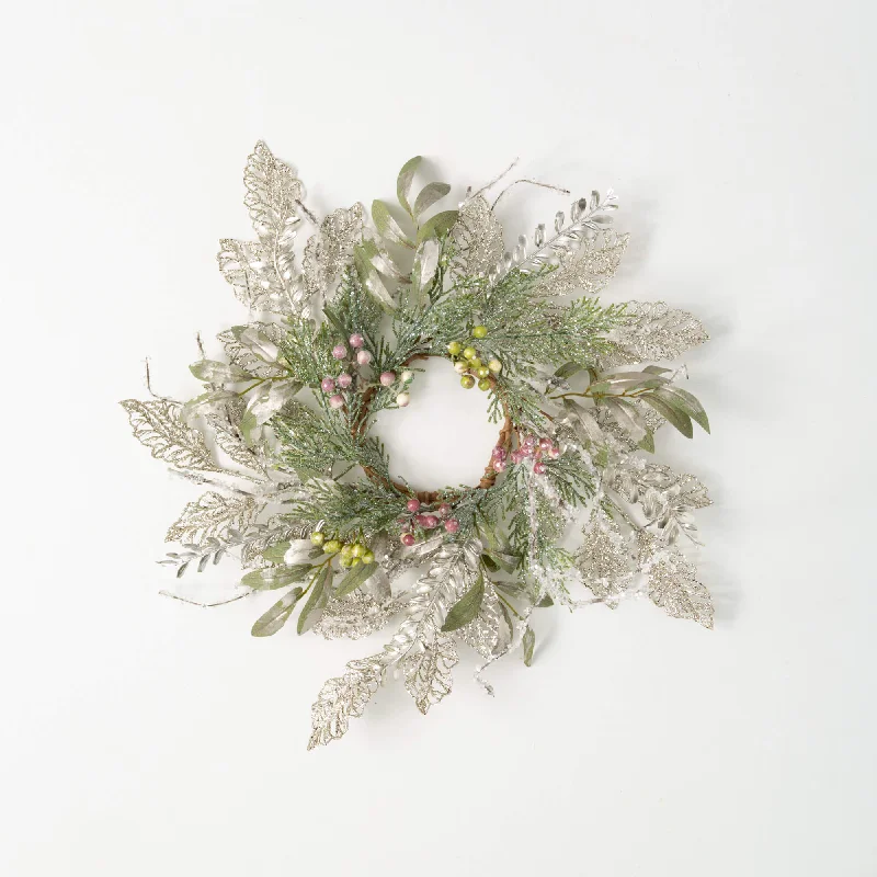 Christmas Glowing Christmas Stars 4.5" Pine And Berry Ring