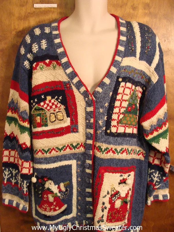 Christmas Frosted Christmas Trees Colorful Mess Ugly Christmas Sweater