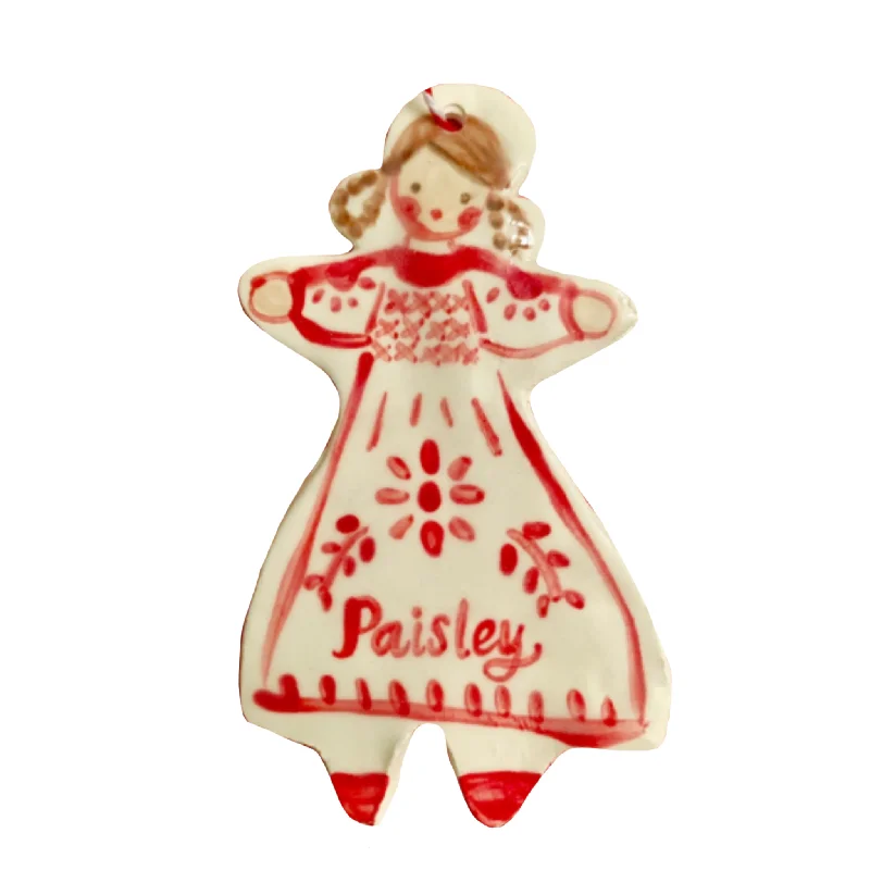 Christmas Lights Christmas Ornament - Red Dress Girl