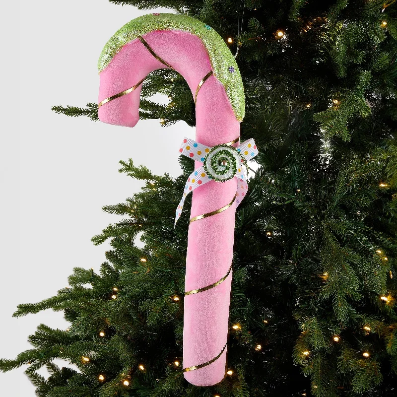 Christmas Presents Pink Pastel Candy Cane Ornament