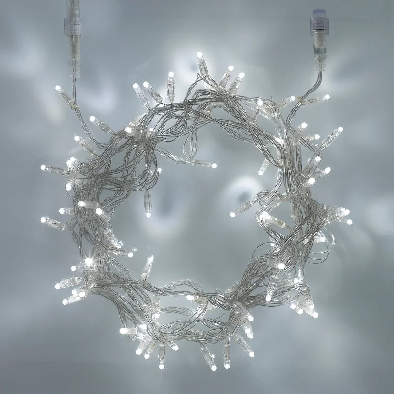 Christmas Cozy Handmade Decorations Core Connect 10m 100 White Connectable Fairy Lights Clear Cable
