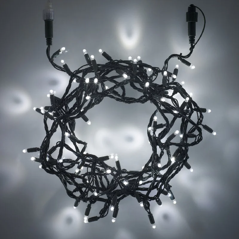 Christmas Wreath Core Connect 20m 200 White Connectable Fairy Lights Green Cable