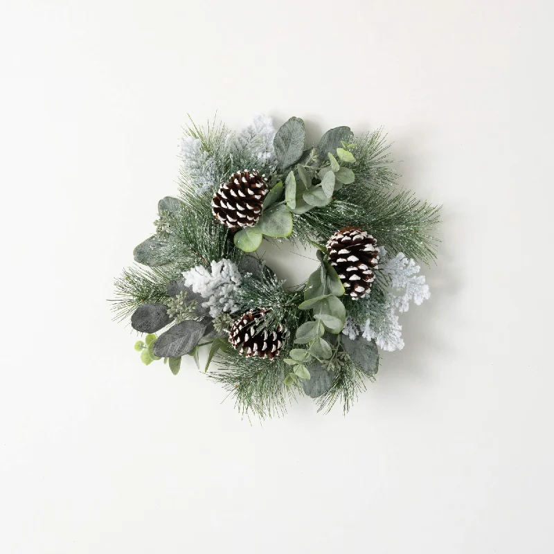 Christmas Cozy Indoor Fireplace Snow Sugar Pine Accent Ring
