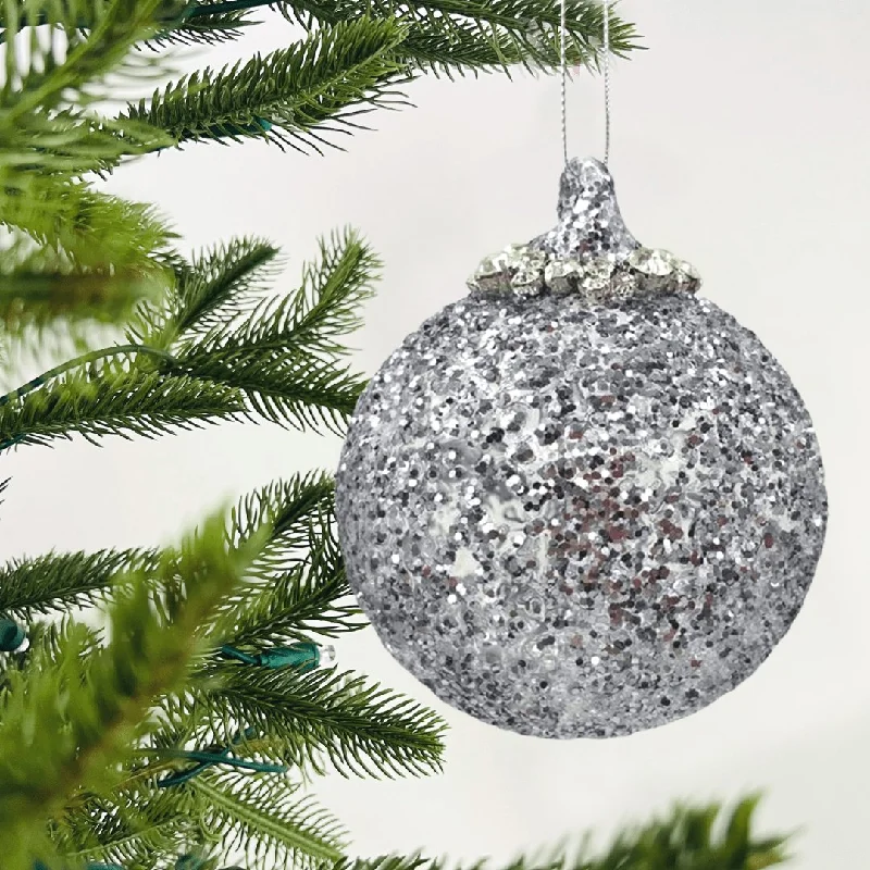 Christmas Market Silver Stud Gilded Grey Ornament