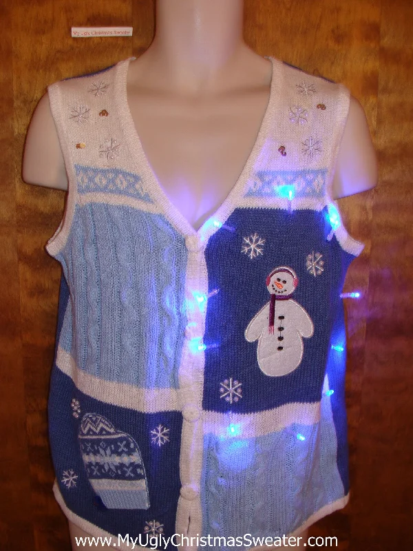 Christmas Songs Cute Baby Blue Light Up Ugly Xmas Sweater Vest
