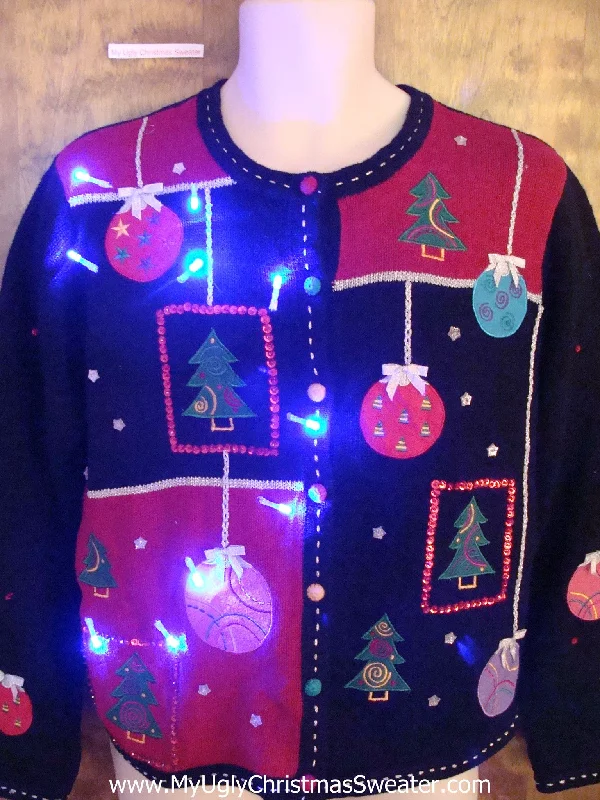 Christmas Mistletoe Cute Fun Ornament Themed Light Up Ugly Xmas Sweater