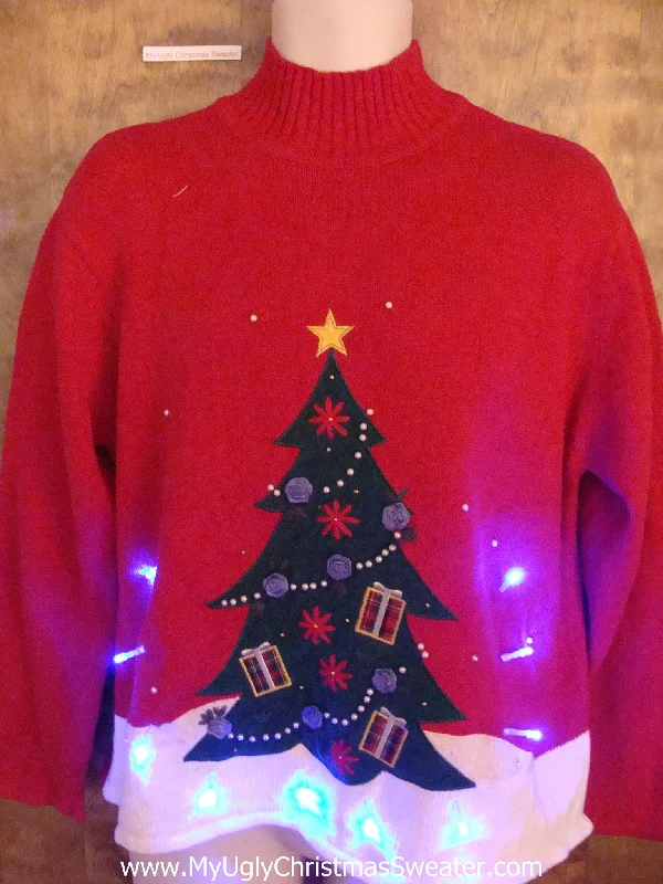 Christmas Home-Baked Goodies Cute Tree Light Up Ugly Xmas Sweater