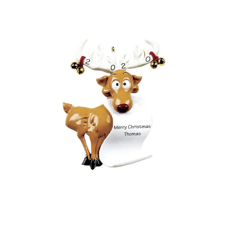 Festive Season Deer with Santa's List Personalized Ornament