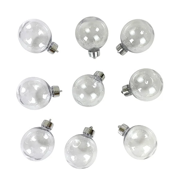 Snowy Christmas DIY Christmas Shatterproof Baubles, 60mm- 9pk