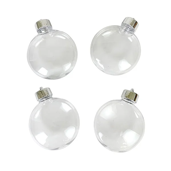 Christmas Fireplace Lincraft DIY Christmas Shatterproof Baubles, 80mm - 4pk