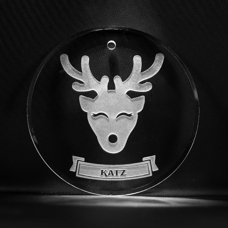 Christmas Ornaments Engraved Personalized Reindeer Christmas Ornament