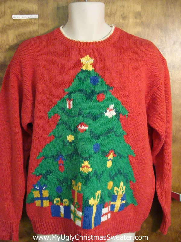Christmas Cozy Holiday Magic Festive 80s Ugly Christmas Sweater with Tree
