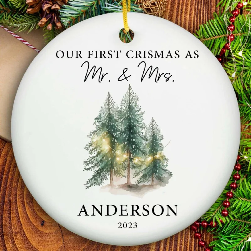Christmas Cheer First Christmas as Mr and Mrs Ornament - Ceramic